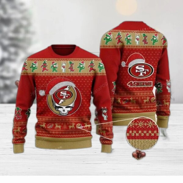 San Francisco 49ers nfl Grateful Dead Skull And Bears Ugly Sweater