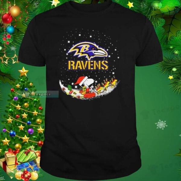 Santa Snoopy And Charlie Brown 2023 Christmas Ravens Shirt 1