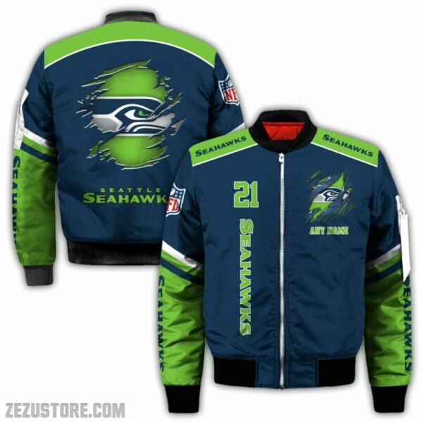 Seattle Seahawks NFL all over 3D Bomber jacket fooball gift for fan
