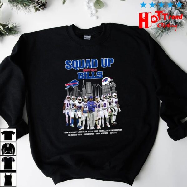 Squad Up Buffalo Bills nfl Name Player Signatures Shirt