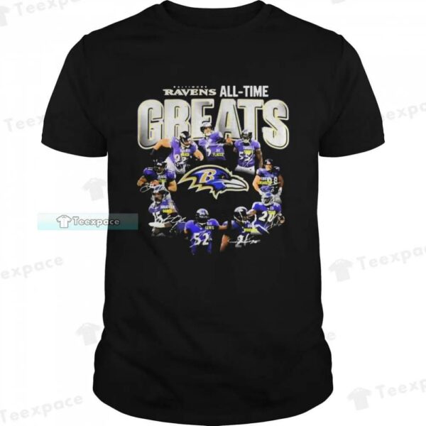 Team All-Time Greats Signatures Ravens T-Shirt