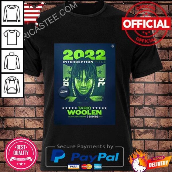 Top Tariq woolen 2022 interception title seattle seahawks nfl shirt