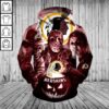 Washington Redskins Hoodie 3D cheap Horror night Halloween Pullover NFL Shirt Washington Redskins Hoodie 3D cheap Horror night Halloween Pullover NFL Shirt