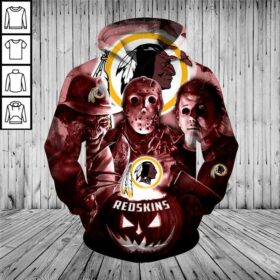 Washington Redskins Hoodie 3D cheap Horror night Halloween Pullover NFL Shirt