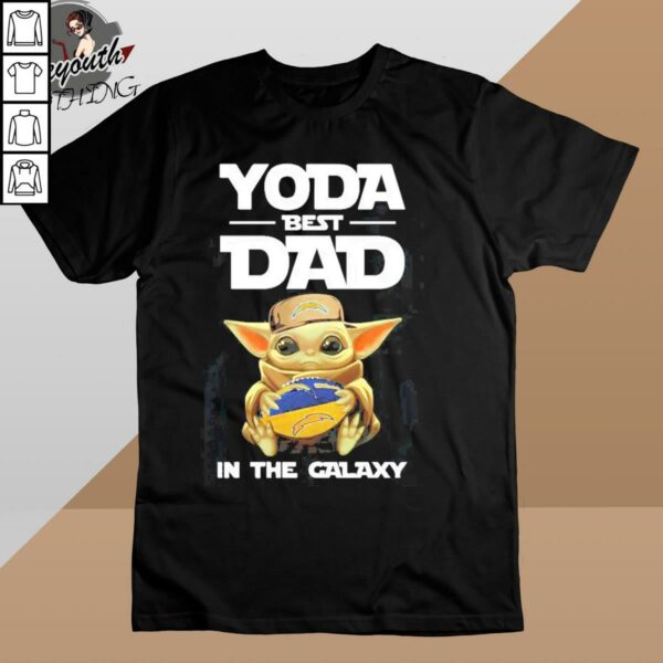 Yoda-Best-Dad-In-The-Galaxy-Yoda-and-Los-Angeles-Chargers-Football-NFL-Shirt