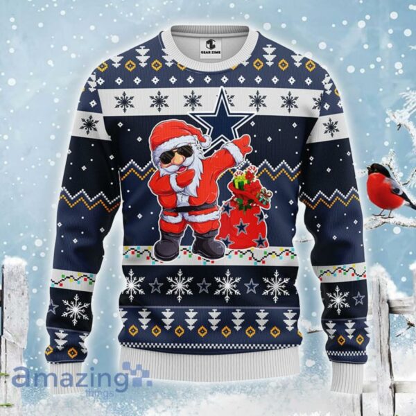 NFL ugly sweater christmas funny santa, Dallas Cowboys team gift