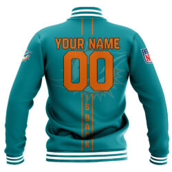 nfl Miami Dolphins Baseball Jacket Personalized Football name For Fan nfl Miami Dolphins Baseball Jacket Personalized Football name For Fan 1