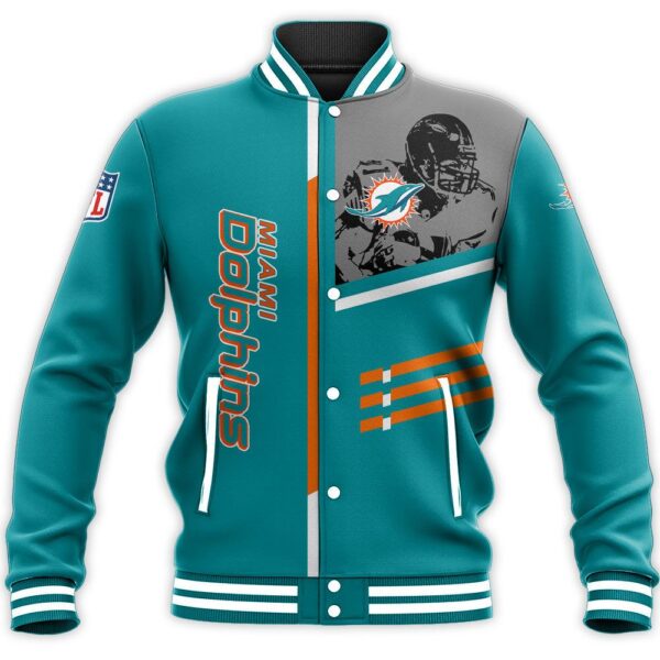 nfl Miami Dolphins Baseball Jacket Personalized Football name For Fan