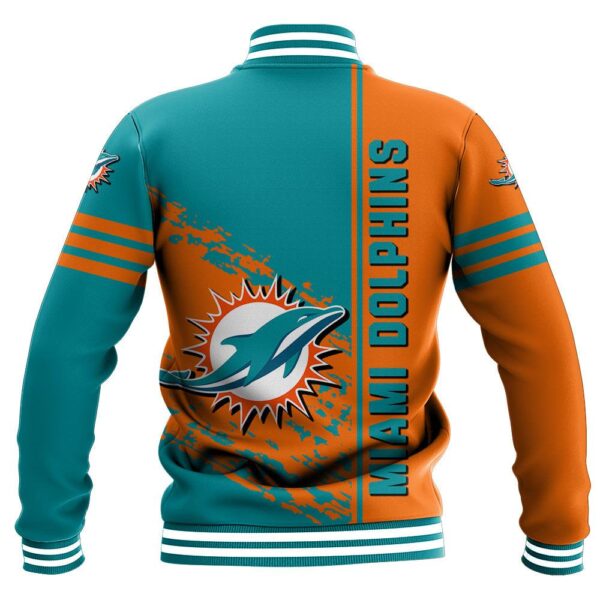 nfl Miami Dolphins Baseball Jacket Quarter Style for fan 1