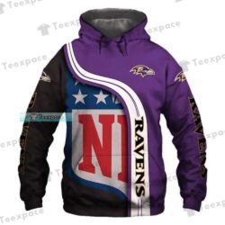 Baltimore Ravens American Curved Stripes Texture Hoodie_2