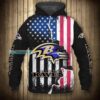 Baltimore Ravens American Flag Dusty Style Hoodie 2