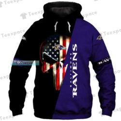 Baltimore Ravens American Skull Hoodie_2