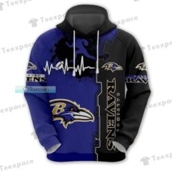 Baltimore Ravens Beating Curve Texture Hoodie_2