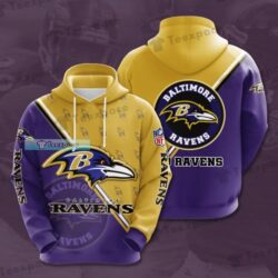 Baltimore Ravens Big Logo Cross Line Pattern Hoodie_2