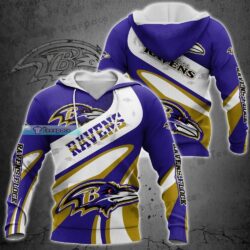 Baltimore Ravens Big Logo Curved Pattern Hoodie_2