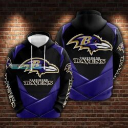 Baltimore Ravens Blue Layer Stack Texture Hoodie_2
