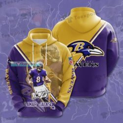 Baltimore Ravens Blur Jackson Cross Line Pattern Hoodie_2