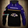 Baltimore Ravens Center Stripes Hoodie 2