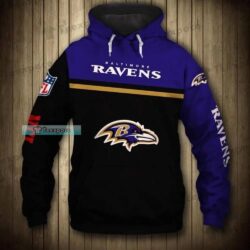 Baltimore Ravens Center Stripes Hoodie_2