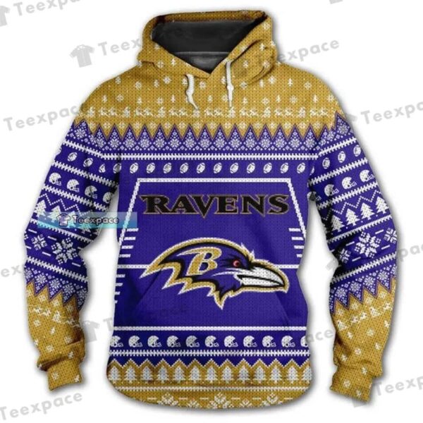 Baltimore Ravens Christmas Pattern Hoodie 1