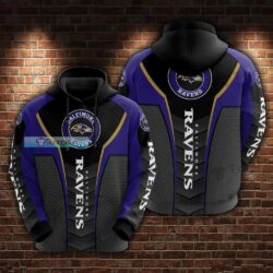 Baltimore Ravens Circle Logo Vertical Letter Hoodie_2