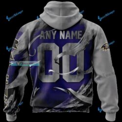 Baltimore Ravens Crown King Skull Hoodie 2