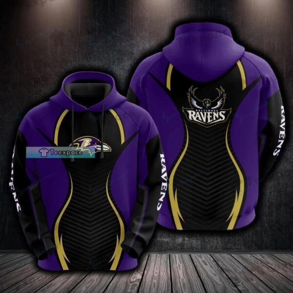 Baltimore Ravens Curved Stack Arrow Texture Hoodie 2