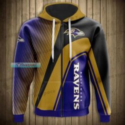 Baltimore Ravens Curved Stripes Pattern Hoodie_2
