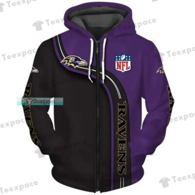 Baltimore Ravens Curved Stripes Vertical Letter Hoodie_1
