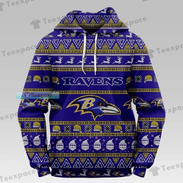 Baltimore Ravens Ethics Christmas Pattern Dark Navy 3D Hoodie