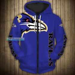 Baltimore Ravens Flag Big Mascot Texture Hoodie