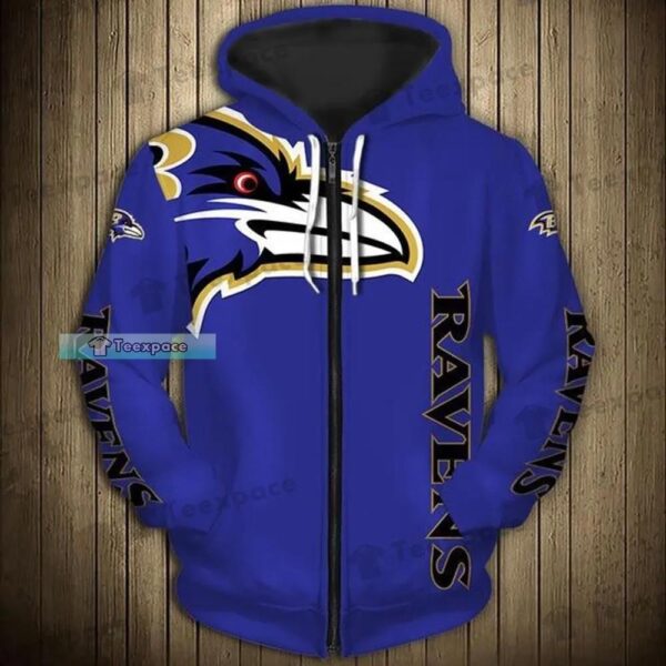 Baltimore Ravens Flag Big Mascot Texture Hoodie 1