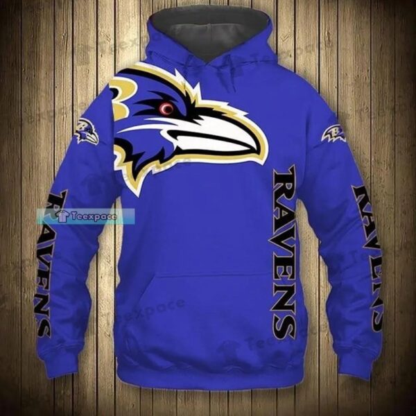 Baltimore Ravens Flag Big Mascot Texture Hoodie 2