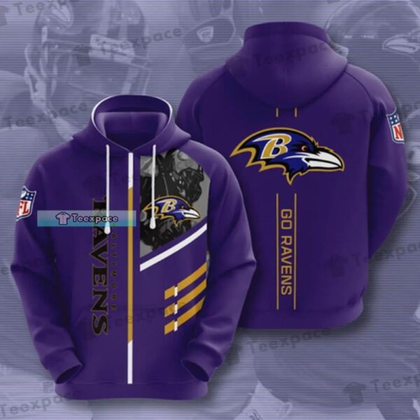 Baltimore Ravens Go Ravens Stripes Pattern Hoodie 2