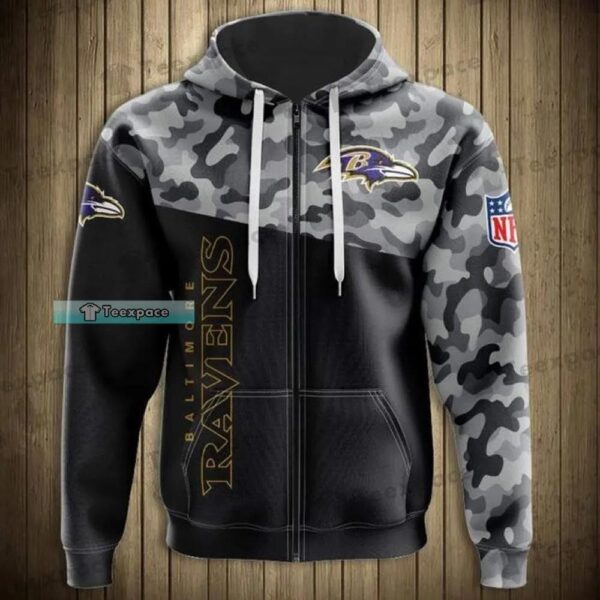 Baltimore Ravens Gray Camoflage Hoodie 1