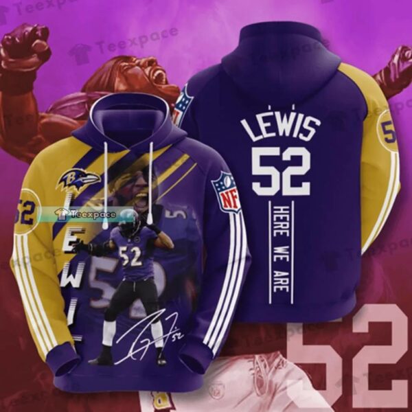 Baltimore Ravens Here We Are Lewis Hoodie 1