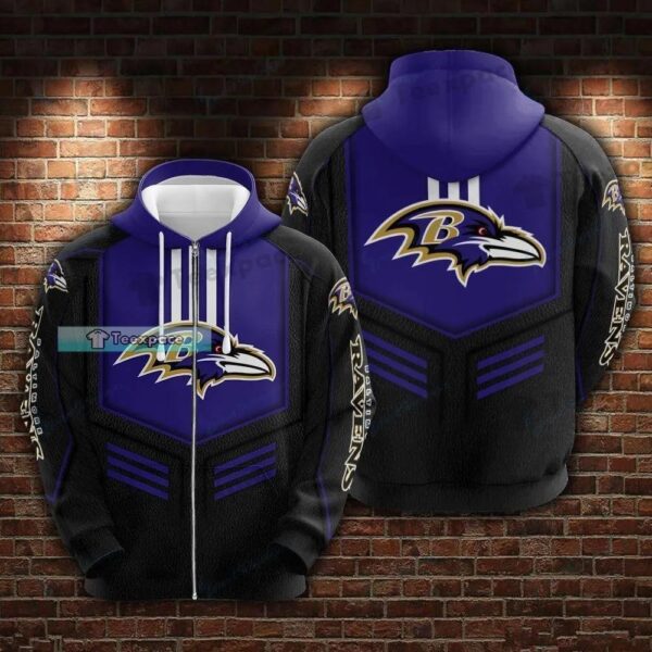 Baltimore Ravens Hexagon Stripes Pattern Hoodie 1