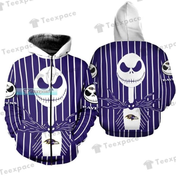 Baltimore Ravens Jack Skellington Halloween Hoodie 1