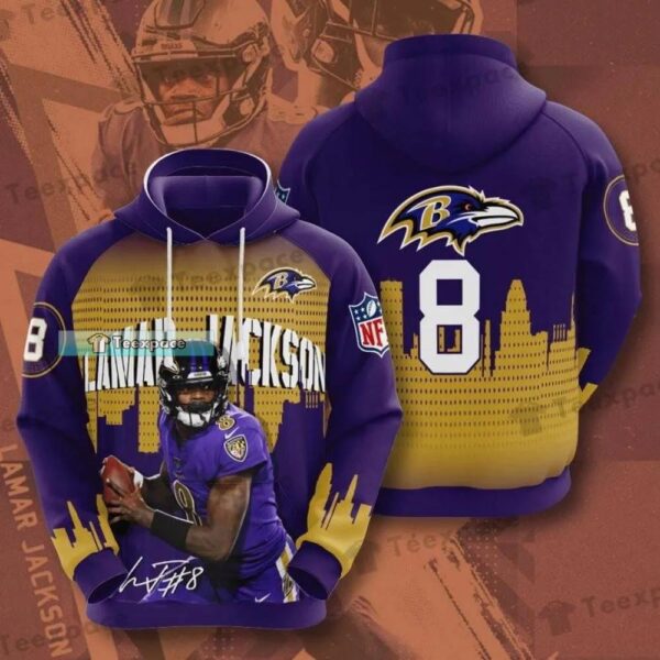 Baltimore Ravens Jackson City Pattern Hoodie 1