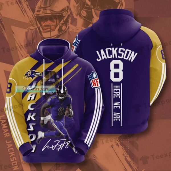 Baltimore Ravens Jackson Here We Are Hoodie 2