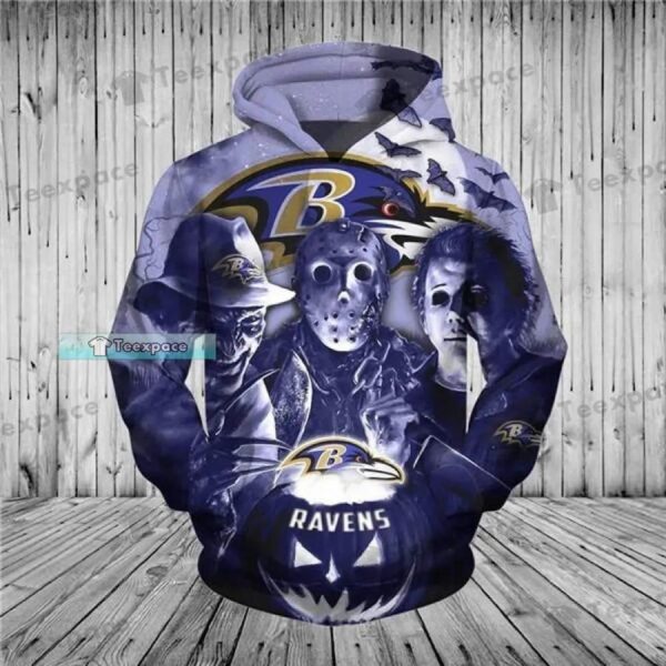 Baltimore Ravens Jason Freddy Michael Halloween Hoodie 1