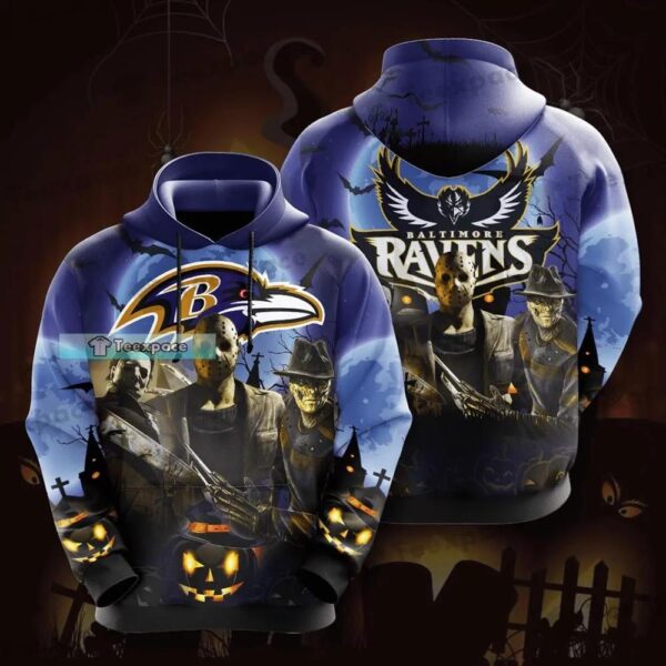 Baltimore Ravens Jason Freddy Michael Halloween Horror Hoodie 2