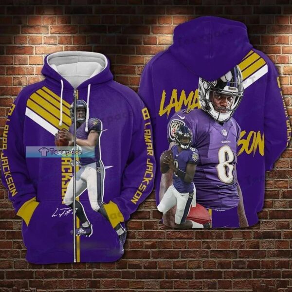 Baltimore Ravens Lamar Jackson All Over Hoodie 1