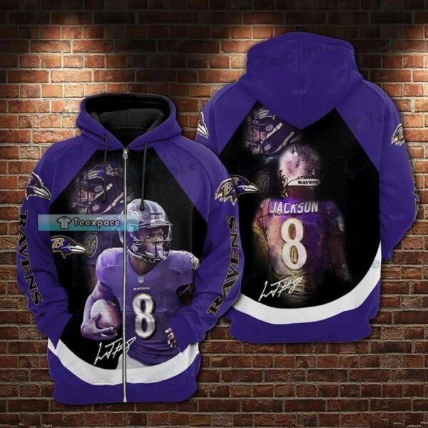 Baltimore Ravens Lamar Jackson Brush Texture Hoodie 1