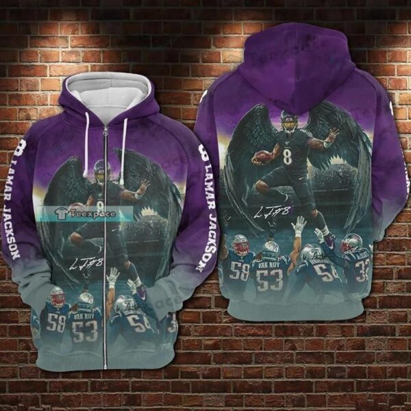 Baltimore Ravens Lamar Jackson Wings Hoodie 1