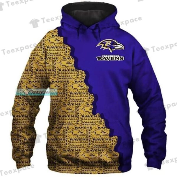 Baltimore Ravens Letter Print Pattern Hoodie 2