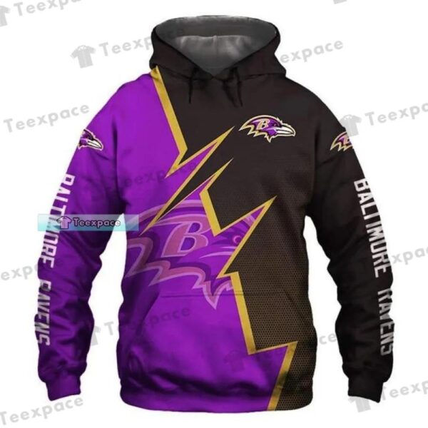 Baltimore Ravens Lightning Pattern Hoodie 1