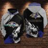 Baltimore Ravens Monster Skull Hoodie 1
