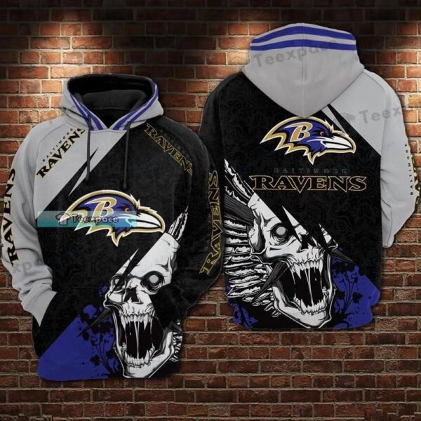 Baltimore Ravens Monster Skull Hoodie 1