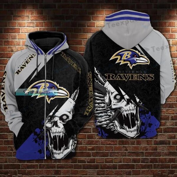 Baltimore Ravens Monster Skull Hoodie 2